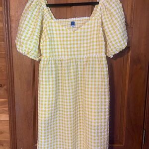 Old Navy Yellow Checkered Dress